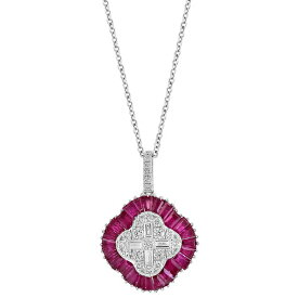 エフィー コレクション メンズ ネックレス・チョーカー アクセサリー EFFY&reg; Ruby (2-3/8 ct. t.w.) & Diamond (5/8 ct. t.w.) 18" Pendant Necklace in 14k White Gold Ruby