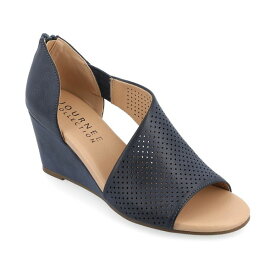 ジャーニーコレクション レディース サンダル シューズ Women's Aretha Perforated Wedges Blue