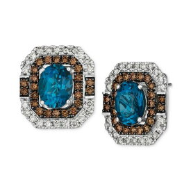 ルヴァン メンズ リング アクセサリー Deep Sea Blue Topaz (3-1/2 ct. t.w.) & Diamond (1-5/8 ct. t.w.) Stud Earrings in 14k White Gold No Color