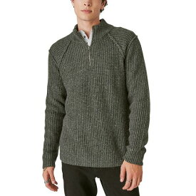 ラッキーブランド メンズ ニット&セーター アウター Men's Tweed Mock Neck Half-Zip Sweater Charcoal Heather Gray