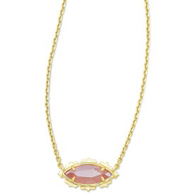 ケンドラスコット レディース ネックレス・チョーカー・ペンダントトップ アクセサリー 14k Gold-Plate Mother of Pearl Marquise Pendant Necklace, 16" + 3" extender Luster Plated Pink Cats Eye Glass