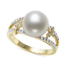 ベル ドゥ メール レディース リング アクセサリー Cultured Freshwater Pearl (9mm) & Diamond (1/6 ct. t.w.) Openwork Ring in 14k Gold, Created for Macy's Gold