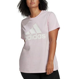 アディダス レディース Tシャツ トップス Women's Essentials Logo Cotton T-Shirt, XS-4X Clear Pink/white