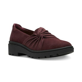 クラークス レディース サンダル シューズ Women's Calla Style Ruched Slip-On Flats Burgundy Suede