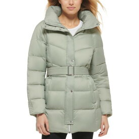 コールハーン レディース ジャケット＆ブルゾン アウター Women's Belted Pillow-Collar Puffer Coat Sage