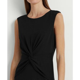 ラルフローレン レディース ワンピース トップス Women's Twist-Front Cap-Sleeve Stretch Jersey Dress Black