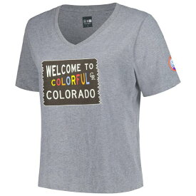 ニューエラ レディース Tシャツ トップス Colorado Rockies New Era Women's City Connect Plus Size VNeck TShirt Gray