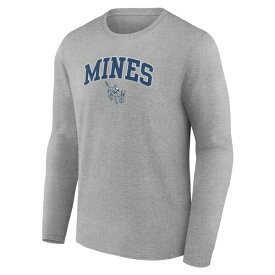 ファナティクス メンズ Tシャツ トップス Colorado School of Mines Orediggers Fanatics Branded Campus Long Sleeve TShirt Gray