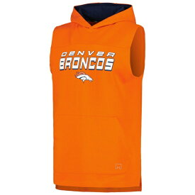 エムエスエックスバイミカエルストラハン メンズ Tシャツ トップス Denver Broncos MSX by Michael Strahan Captain Sleeveless Hoodie TShirt Orange