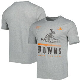 ニューエラ メンズ Tシャツ トップス Cleveland Browns New Era Combine Authentic Red Zone TShirt Heathered Gray