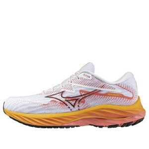Mizuno �~�Y�m ���f�B�[�X �X�j�[�J�[ �y(WMNS) Mizuno Wave Rider 27 'White Orange' J1GD230371�z �T�C�Y US_7(24.0cm)