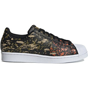 adidas �A�f�B�_�X �����Y �X�j�[�J�[ �yadidas Superstar Splashes, Splatter and Drips Black�z �T�C�Y US_7(25.0cm) Core Black/Core Black/Fox Orange