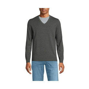 YGh Y jbg&Z[^[ AE^[ Men's Fine Gauge Cotton V Neck Sweater Charcoal heather