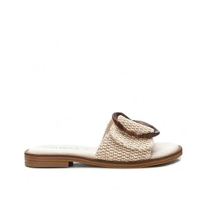 キシタイ レディース サンダル シューズ Carmela Leather Women's Fashion Slip on Sandals By XTI Beige