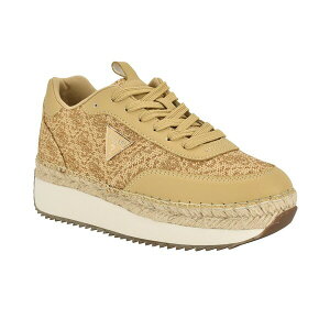 QX fB[X Xj[J[ V[Y Women's Stefen Lace-Up Platform Espadrille Sneakers Gold Logo