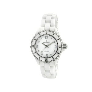 vW[ fB[X rv ANZT[ Women's 36mm White Genuine Ceramic Strap Watch with Sport Bezel White