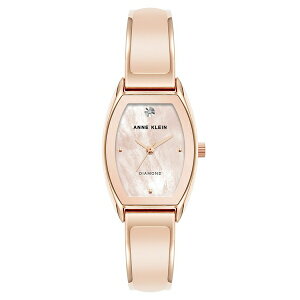 ANC fB[X rv ANZT[ Women's Quartz Cushion Blush Pink Enamel with Rose Gold-Tone Metal Alloy Bangle Watch, 22mm Rose Gold-Tone, Blush Pink