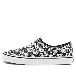Vans �o���Y �����Y �X�j�[�J�[ �yVans Authentic Retro Casual Skate Shoes Unisex Black White Grid Printing VN0A5KS96U6�z �T�C�Y US_M_4.5