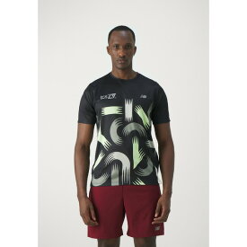 ニューバランス メンズ バスケットボール スポーツ LONDON EDITION PRINTED ATHLETICS RUN - Sports T-shirt - black