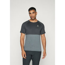オドロ メンズ バスケットボール スポーツ CREW NECK - Basic T-shirt - black melange/grey melange
