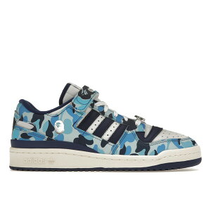 adidas �A�f�B�_�X �����Y �X�j�[�J�[ �yadidas Forum 84 Low Bape 30th Anniversary Blue Camo�z �T�C�Y US_7.5(25.5cm) Cloud White/Core White/Metallic Silver