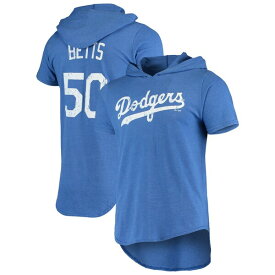 マジェスティックスレッズ メンズ Tシャツ トップス Mookie Betts Los Angeles Dodgers Majestic Threads Softhand Player Hoodie TShirt Royal