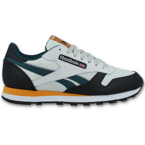 Reebok ���[�{�b�N �����Y �X�j�[�J�[ �yReebok Classic Leather Chalk Black Teal Yellow�z �T�C�Y US_11.5(29.5cm) Chalk/Core Black/Semi Solar Gold