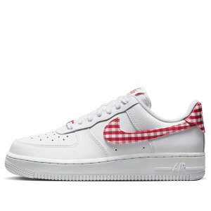 Nike �i�C�L ���f�B�[�X �X�j�[�J�[ White/Mystic Red �y(WMNS) Air Force 1 Low '07 Essential 'Mystic Red Gingham' DZ2784-101�z �T�C�Y US_7(24.0cm)