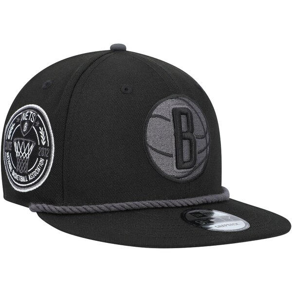 ニューエラ メンズ 帽子 アクセサリー Brooklyn Nets New Era Back Laurels 9FIFTY Snapback Hat Black：asty