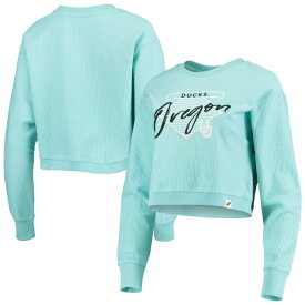 リーグカレッジエイトウェア レディース パーカー・スウェットシャツ アウター Oregon Ducks League Collegiate Wear Women's Corded Timber Crop Pullover Sweatshirt Light Blue