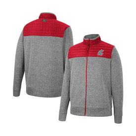 コロシアム レディース ジャケット＆ブルゾン アウター Men's Charcoal, Crimson Washington State Cougars Putter Herringbone Full-Zip Jacket Charcoal, Crimson