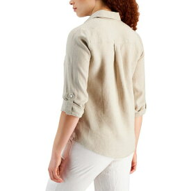 チャータークラブ レディース カットソー トップス Women's 100% Linen Shirt, Created for Macy's Flax
