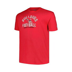 チャンピオン レディース Tシャツ トップス Men's Red Distressed Georgia Bulldogs Big and Tall Football Helmet T-shirt Red