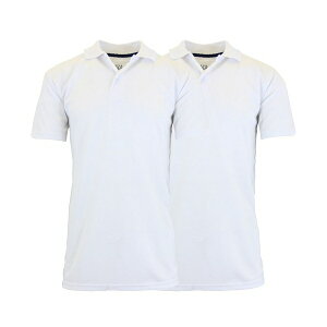 �M�����N�V�[�o�C�n���r�b�N �����Y �V���c �g�b�v�X Men's Tag less Dry-Fit Moisture-Wicking Polo Shirt, Pack of 2 White