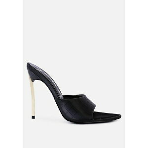 hO fB[X T_ V[Y Women's Bottoms Up Strappy Slip On Stiletto Heel Sandals Black