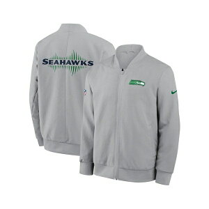 iCL Y WPbgu] AE^[ Men's Wolf Gray Seattle Seahawks 2025 Rivalries Collection Sideline Full-Zip Bomber Jacket Gray