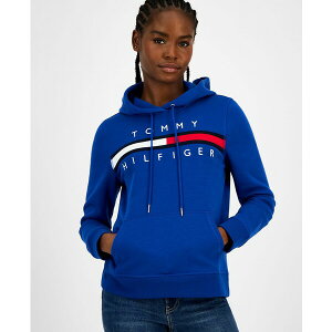 g~[ qtBK[ fB[X p[J[EXEFbgVc AE^[ Women's Embroidered Logo Hooded Sweatshirt True Blue