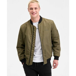 q[S{X Y WPbgu] AE^[ Men's Baken2435 Slim-Fit Satin Bomber Jacket Olive