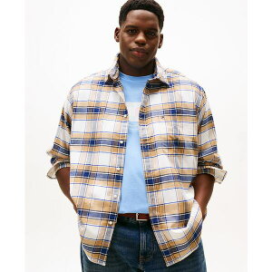 g~[ qtBK[ Y Vc gbvX Men's Big and Tall Tartan Check Regular Fit Shirt Safari Canvas / Check