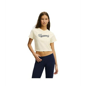 RbgI fB[X Jbg\[ gbvX Women's Dreamy Soft V Neck Baby Tee Coconut milk dreamers