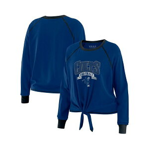 EFA oC GEAh[Y fB[X Jbg\[ gbvX Women's Royal/Black Indianapolis Colts Plus Size Tie-Front Long Sleeve Top Royal, Black