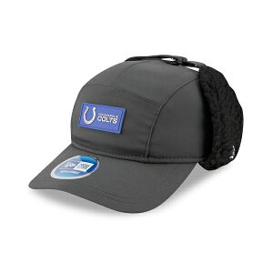 j[G Y Xq ANZT[ Men's Charcoal Indianapolis Colts 2025 Sideline Cold Weather Runner Dog Ear Adjustable Hat Charcoal