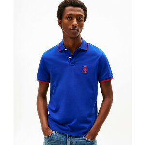 g~[ qtBK[ Y Vc gbvX Men's Seasonal Embroidered Crest Regular Fit Tipped Polo Shirt Wedge Blue