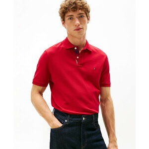 g~[ qtBK[ Y Vc gbvX Men's Regular Fit Plaid Placket Interest Pique Polo Shirt Medium Red