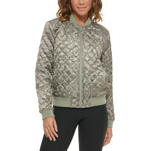 [oCX fB[X WPbgu] AE^[ Women's Diamond Quilted Casual Bomber Jacket Faded Green Bandana Print
