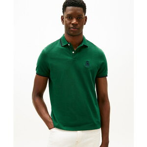 g~[ qtBK[ Y Vc gbvX Men's Seasonal Embroidered Crest Regular Fit Tipped Polo Shirt Ornamental Green
