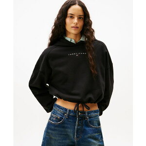 g~[qtBK[ fB[X p[J[EXEFbgVc AE^[ Women's Crop Linear Bling Hoodie Black