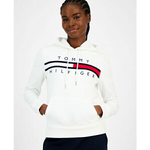 g~[ qtBK[ fB[X p[J[EXEFbgVc AE^[ Women's Embroidered Logo Hooded Sweatshirt Bright White