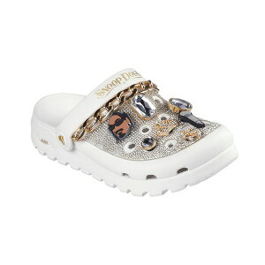 XPb`[Y fB[X IbNXtH[h V[Y Women's Snoop Dogg: Arch Fit Footsteps - Rolling N Gold Clog Sandals from Finish Line White