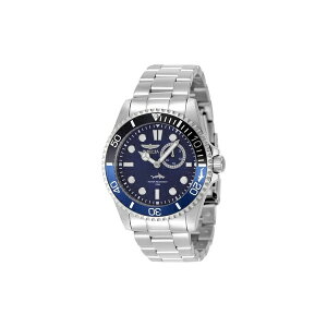 CrN^ Y rv ANZT[ Men's 49278 Pro Diver Quartz Multifunction Blue Dial Watch Silver